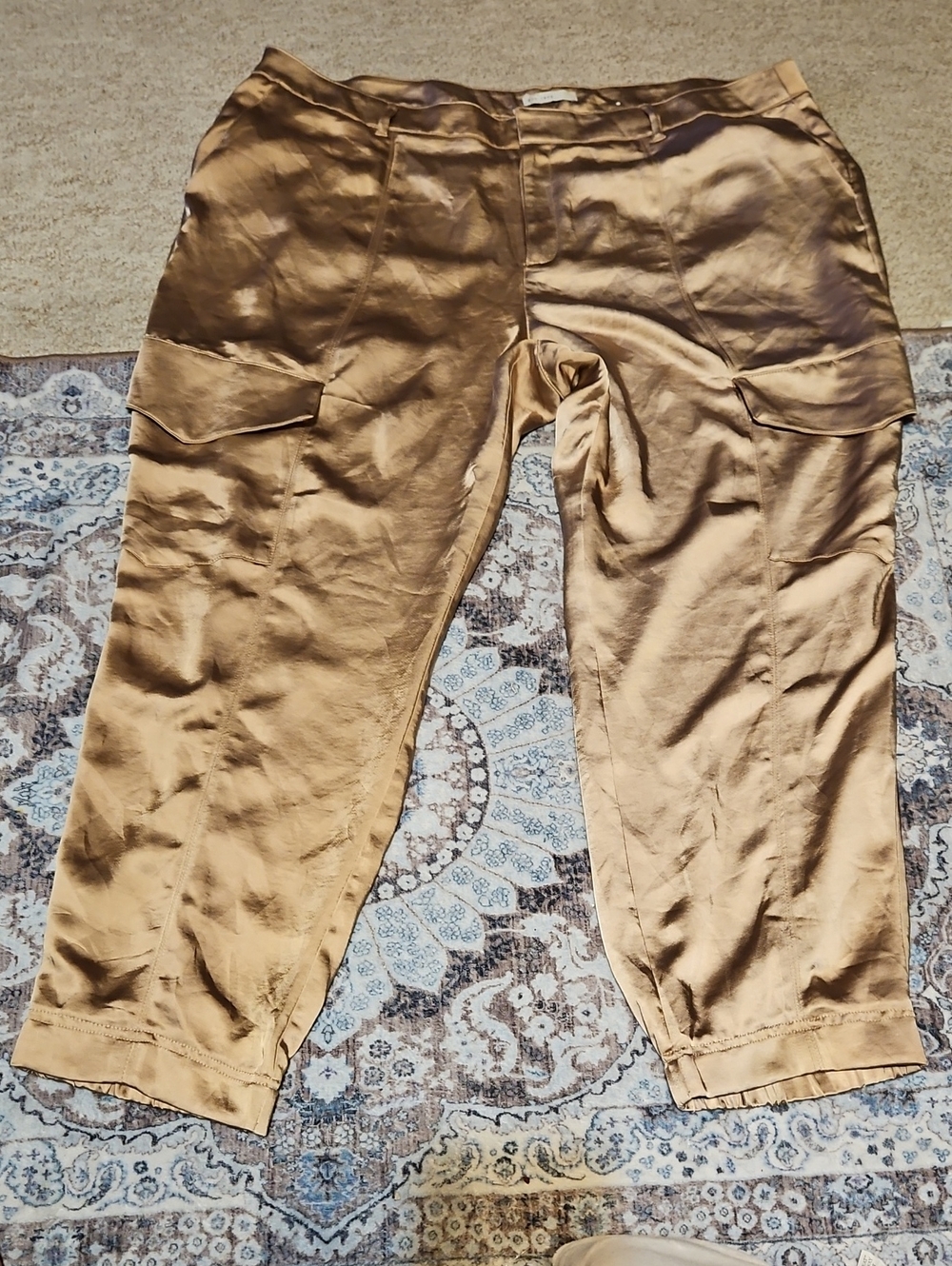 Cato Women's Metallic Taupe Cargo Joggers